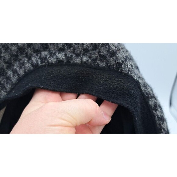 LL Bean Harris Tweed Wool Goretex Houndstooth Newsboy Flat Cap Size M Grey/Blk - Picture 9 of 14